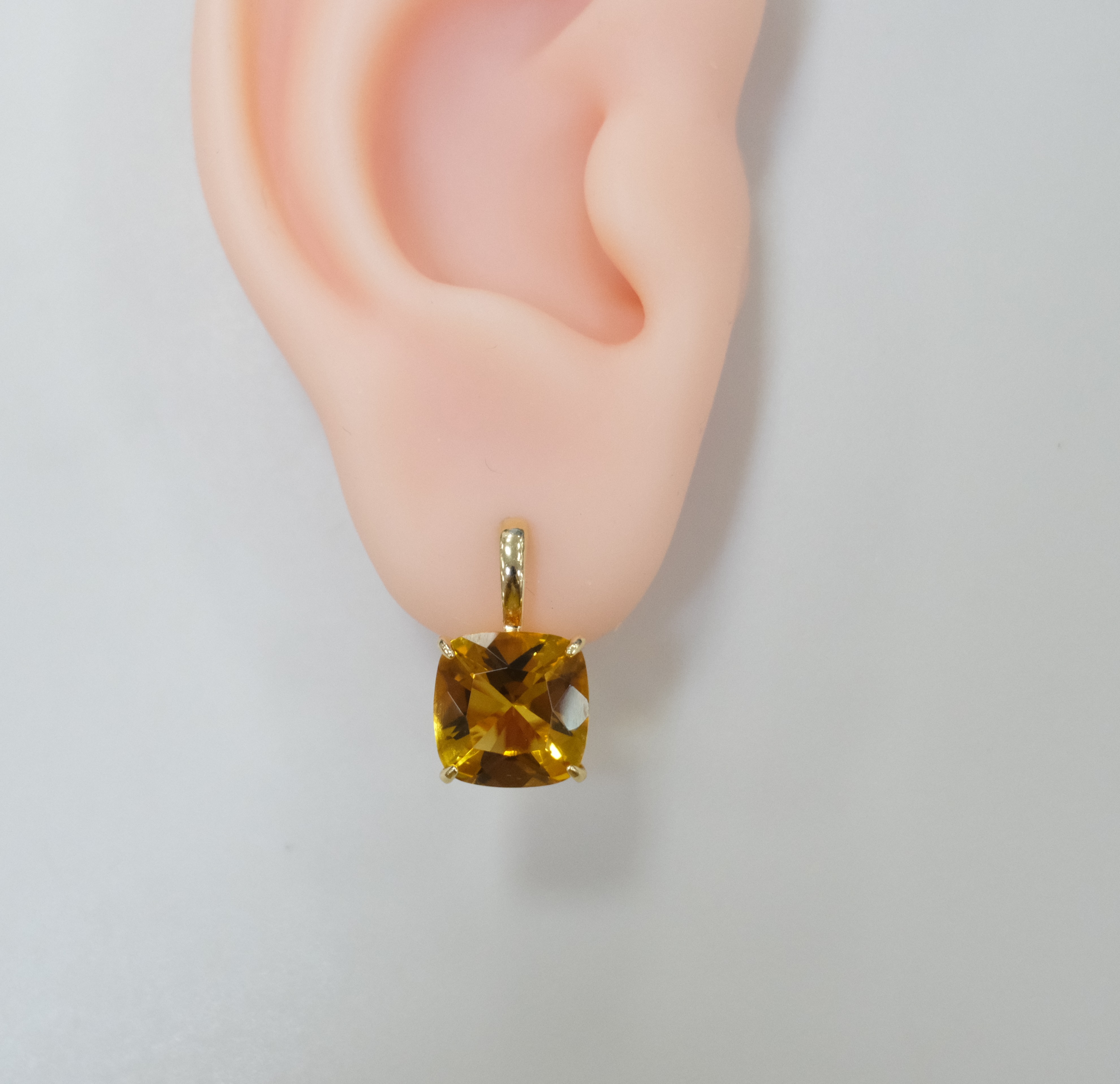 Серебряные серьги с цитринами